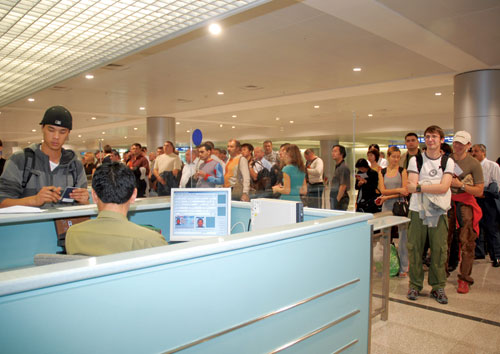 Foreigners at Vietnam Immigration Counter - Airport
